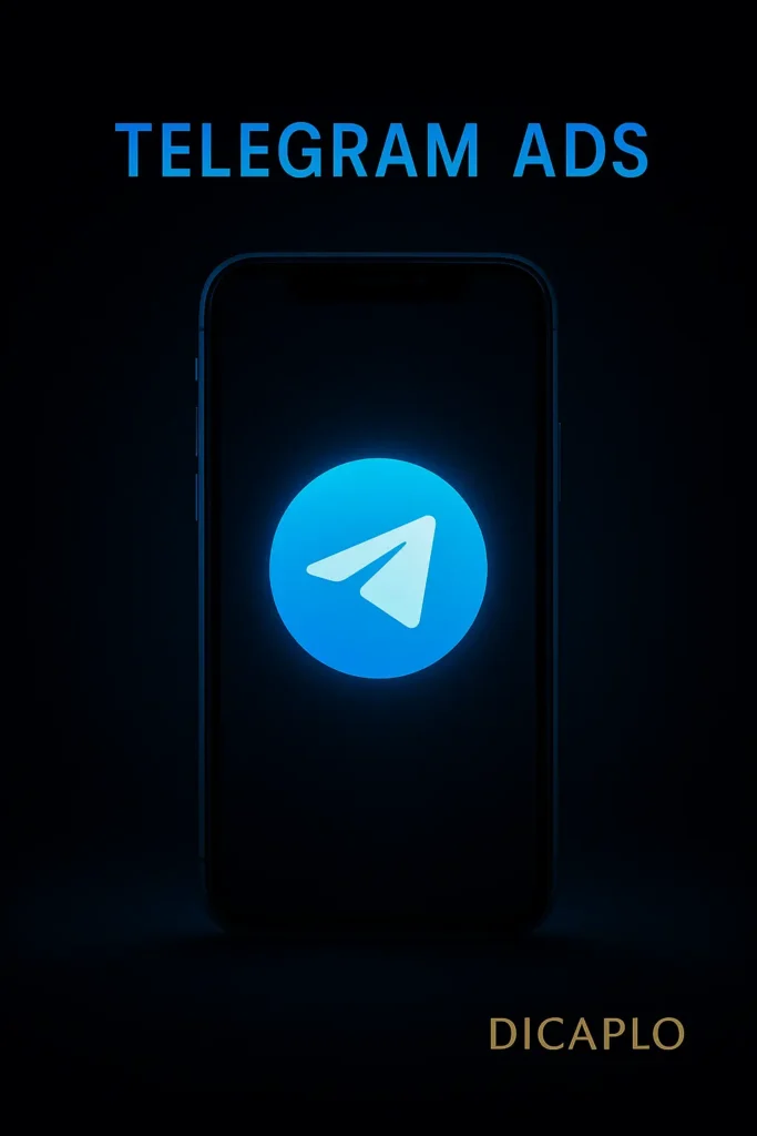 Telegram ad design by DICAPLO – showcasing messaging-focused visuals and private audience targeting
