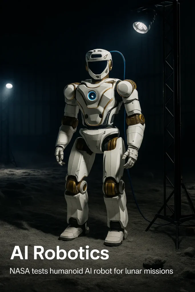 Humanoid robot prototype in advanced AI robotics lab - showcasing AI Robotics innovation