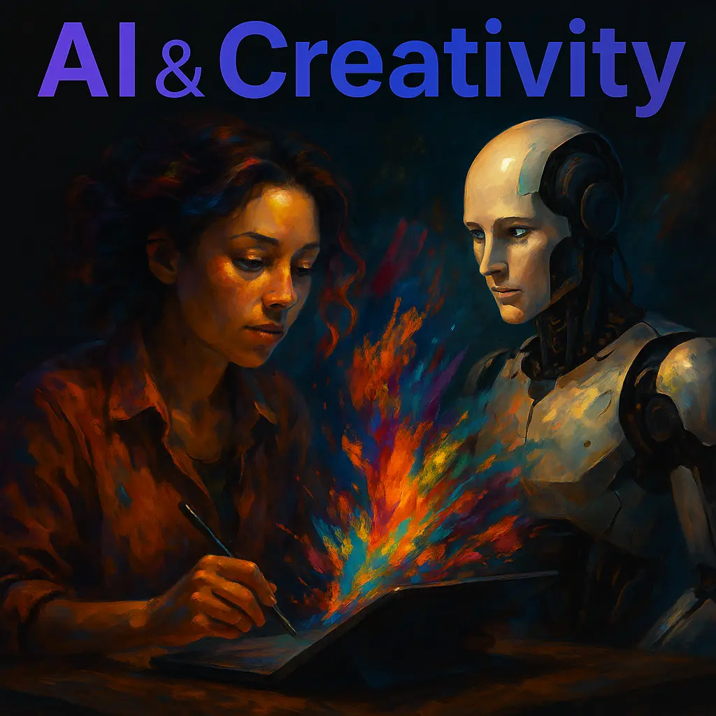 AI Creativity Blog illustrated through a surreal blend of technology and imagination